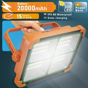 Camping Lantern 20000mAh High Solar Rechargeable LED  Emergency Lamp