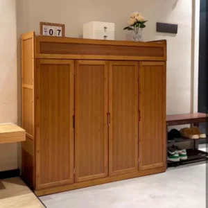 Modern Bamboo Rack Storage  Cabinet Organizer Living Room Luxury Design