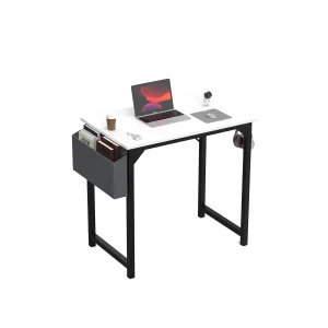 Computer Desk Simple Style Compact with Side Bag Headphone Hook Easy Assembly