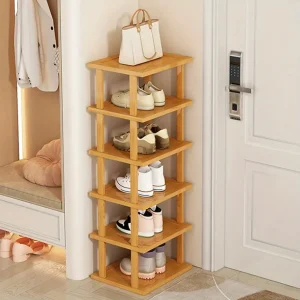 6 Layers Rack Bamboo Stackable Stand